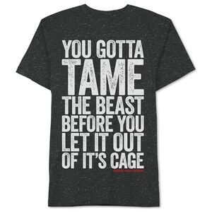 Zoolander Mens Tame The Beast Graphic T-Shirt, Black, NWT